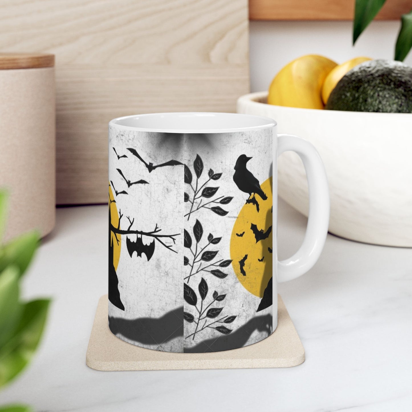 Spooky Vibes Ceramic Mug - Perfect for Halloween, Coffee Lovers, Haunted House Decor, Gift for Friends, Fall Beverages