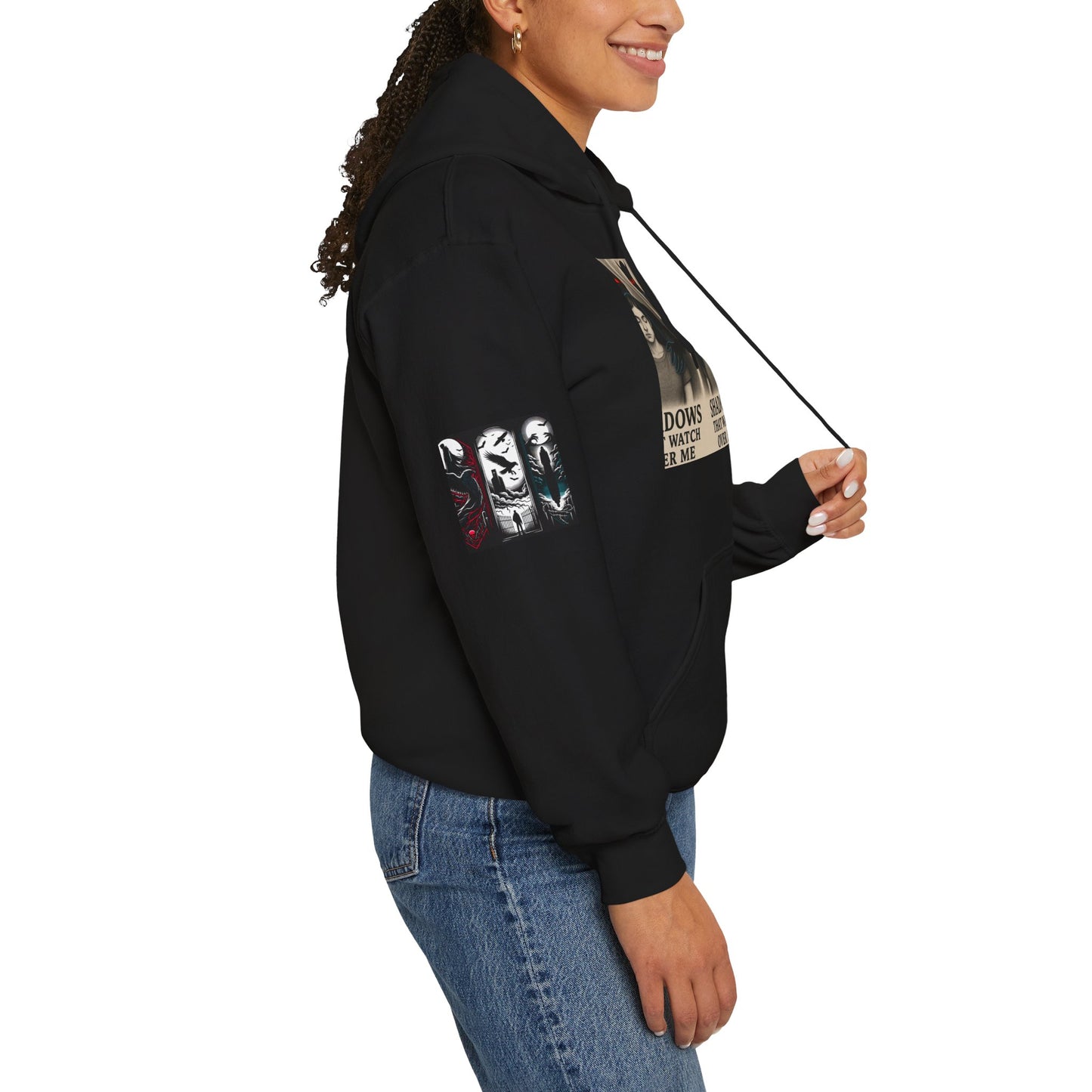Mystical Shadows Hoodie - Unisex Heavy Blend™, Gothic Sweatshirt, Unique Gift, Halloween Apparel, Cozy Fall Fashion, Statement Piece