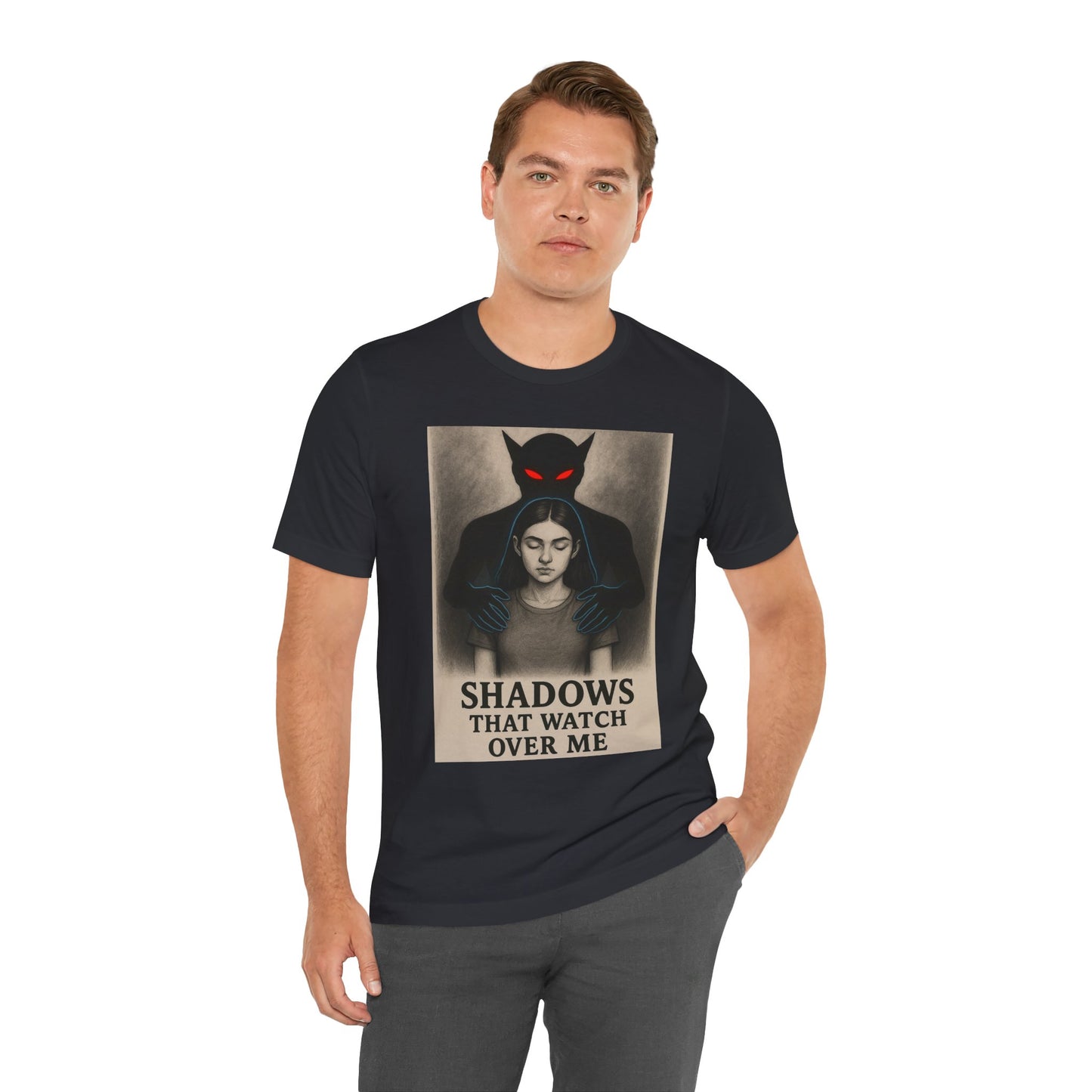 Dark Fantasy Unisex Tee - Shadows That Watch, Protector Shirt, Gothic T-Shirt, Statement Tee, Edgy Wear