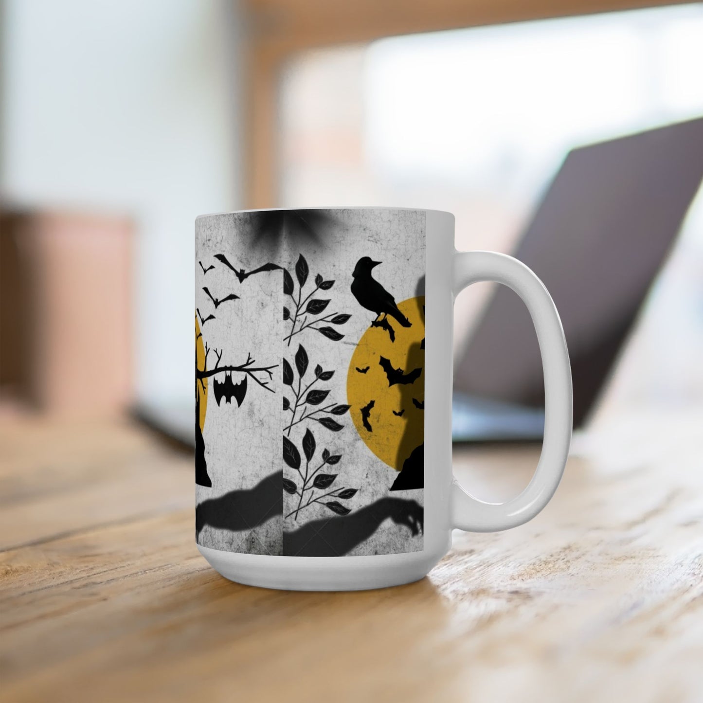 Spooky Vibes Ceramic Mug - Perfect for Halloween, Coffee Lovers, Haunted House Decor, Gift for Friends, Fall Beverages