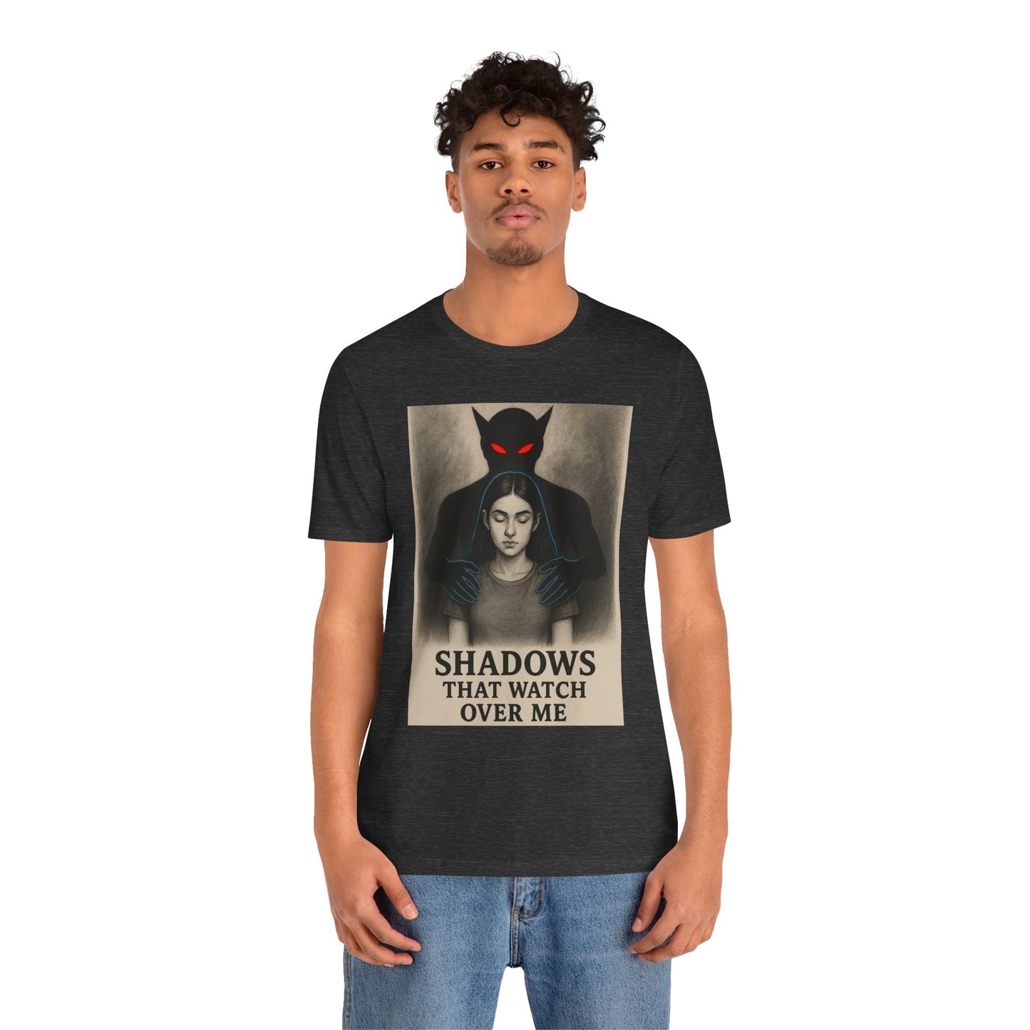 Dark Fantasy Unisex Tee - Shadows That Watch, Protector Shirt, Gothic T-Shirt, Statement Tee, Edgy Wear