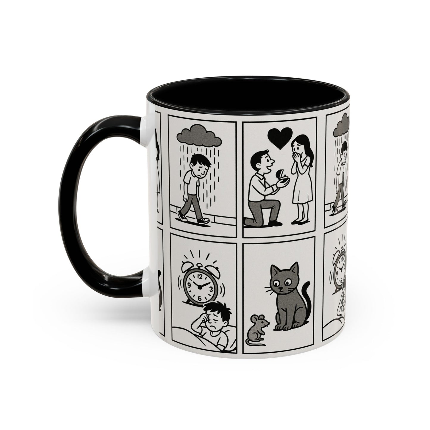 Whimsical Comic Coffee Mug | Funny Gift for Cat Lovers, Unique Kitchen Decor, Perfect for Birthdays or Anniversaries, 11oz & 15oz