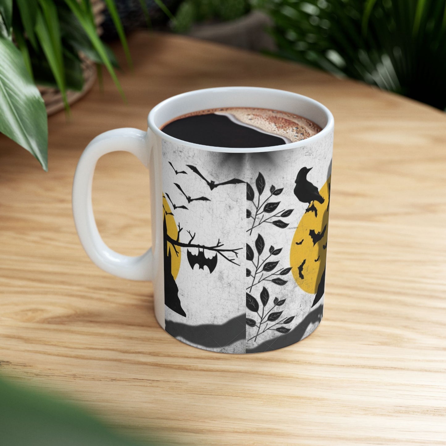 Spooky Vibes Ceramic Mug - Perfect for Halloween, Coffee Lovers, Haunted House Decor, Gift for Friends, Fall Beverages