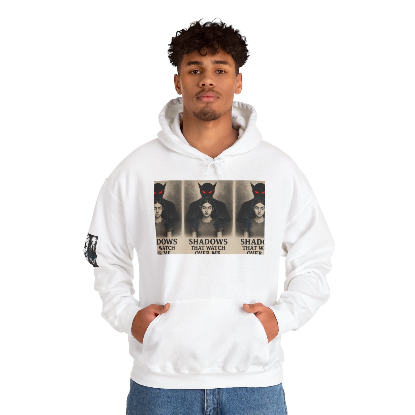 Mystical Shadows Hoodie - Unisex Heavy Blend™, Gothic Sweatshirt, Unique Gift, Halloween Apparel, Cozy Fall Fashion, Statement Piece