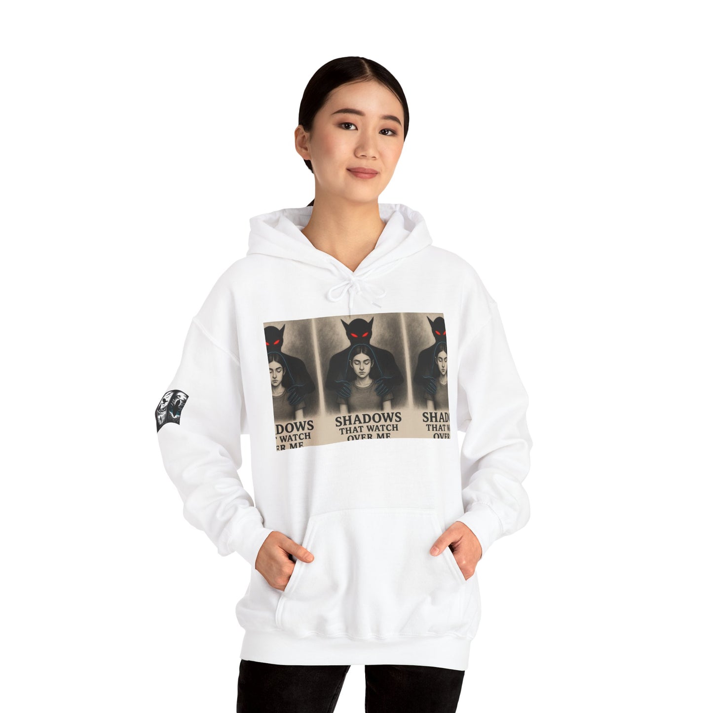 Mystical Shadows Hoodie - Unisex Heavy Blend™, Gothic Sweatshirt, Unique Gift, Halloween Apparel, Cozy Fall Fashion, Statement Piece