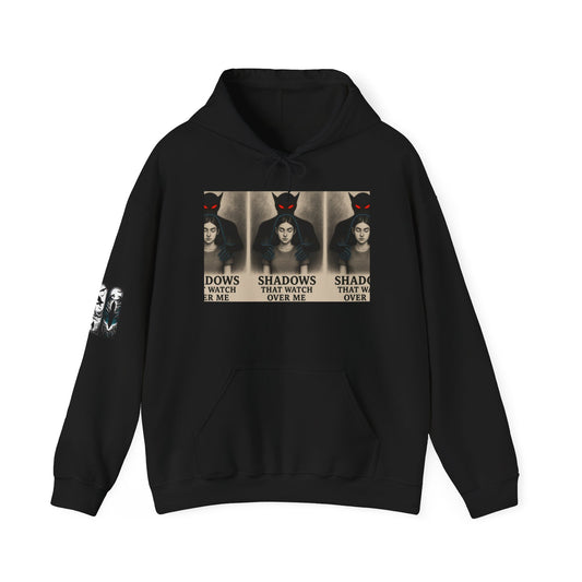 Mystical Shadows Hoodie - Unisex Heavy Blend™, Gothic Sweatshirt, Unique Gift, Halloween Apparel, Cozy Fall Fashion, Statement Piece
