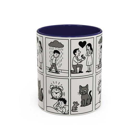 Whimsical Comic Coffee Mug | Funny Gift for Cat Lovers, Unique Kitchen Decor, Perfect for Birthdays or Anniversaries, 11oz & 15oz