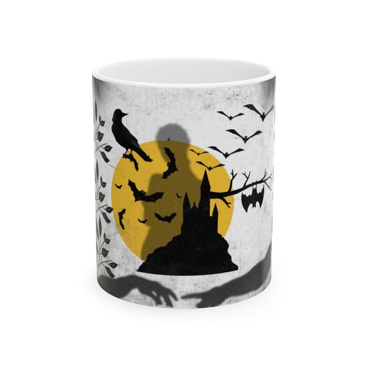 Spooky Vibes Ceramic Mug - Perfect for Halloween, Coffee Lovers, Haunted House Decor, Gift for Friends, Fall Beverages