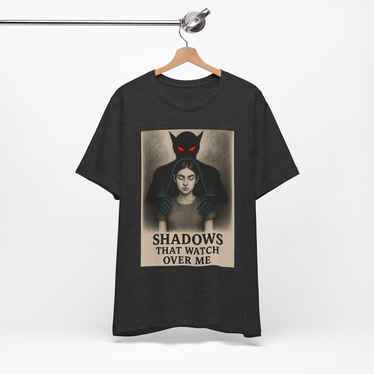 Dark Fantasy Unisex Tee - Shadows That Watch, Protector Shirt, Gothic T-Shirt, Statement Tee, Edgy Wear