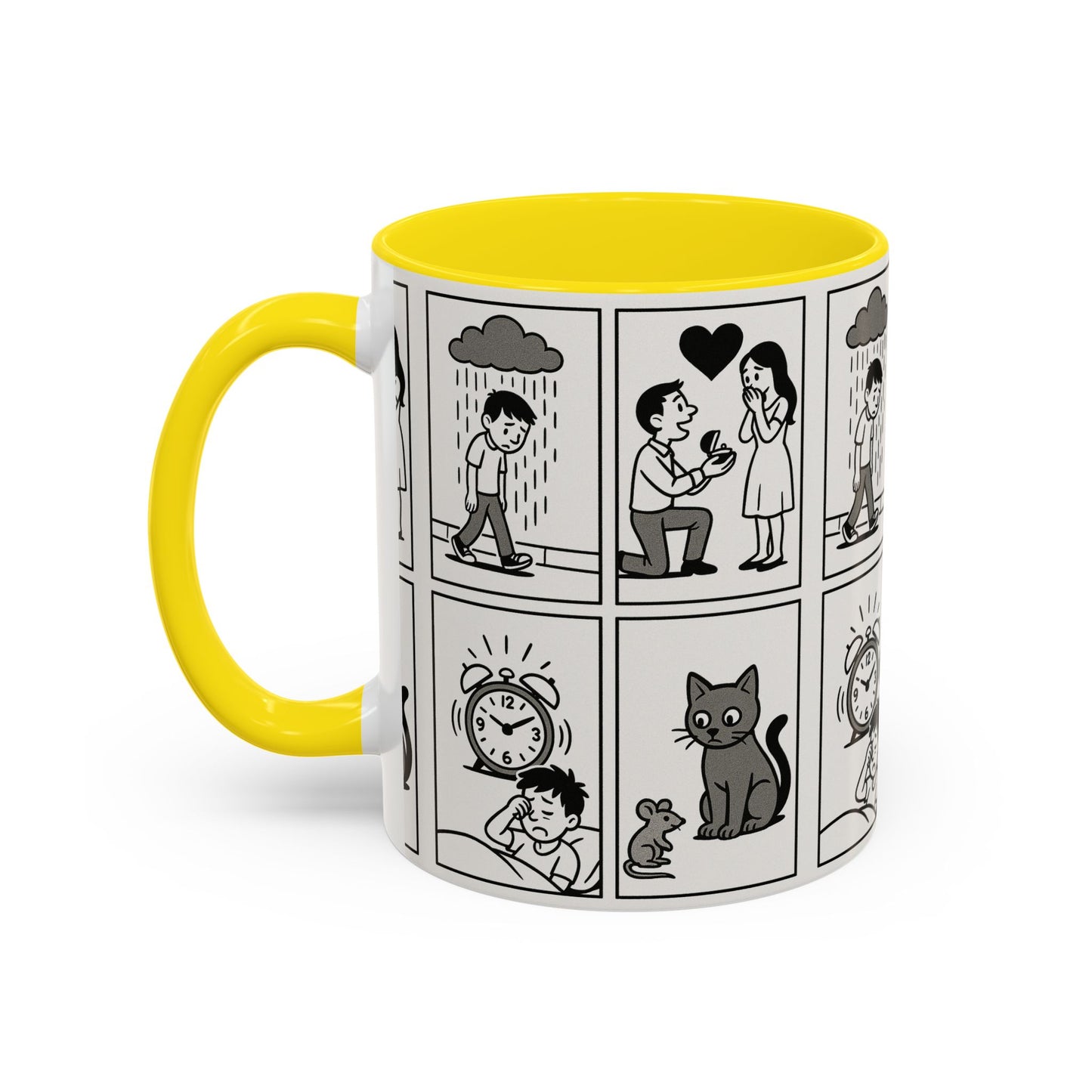 Whimsical Comic Coffee Mug | Funny Gift for Cat Lovers, Unique Kitchen Decor, Perfect for Birthdays or Anniversaries, 11oz & 15oz