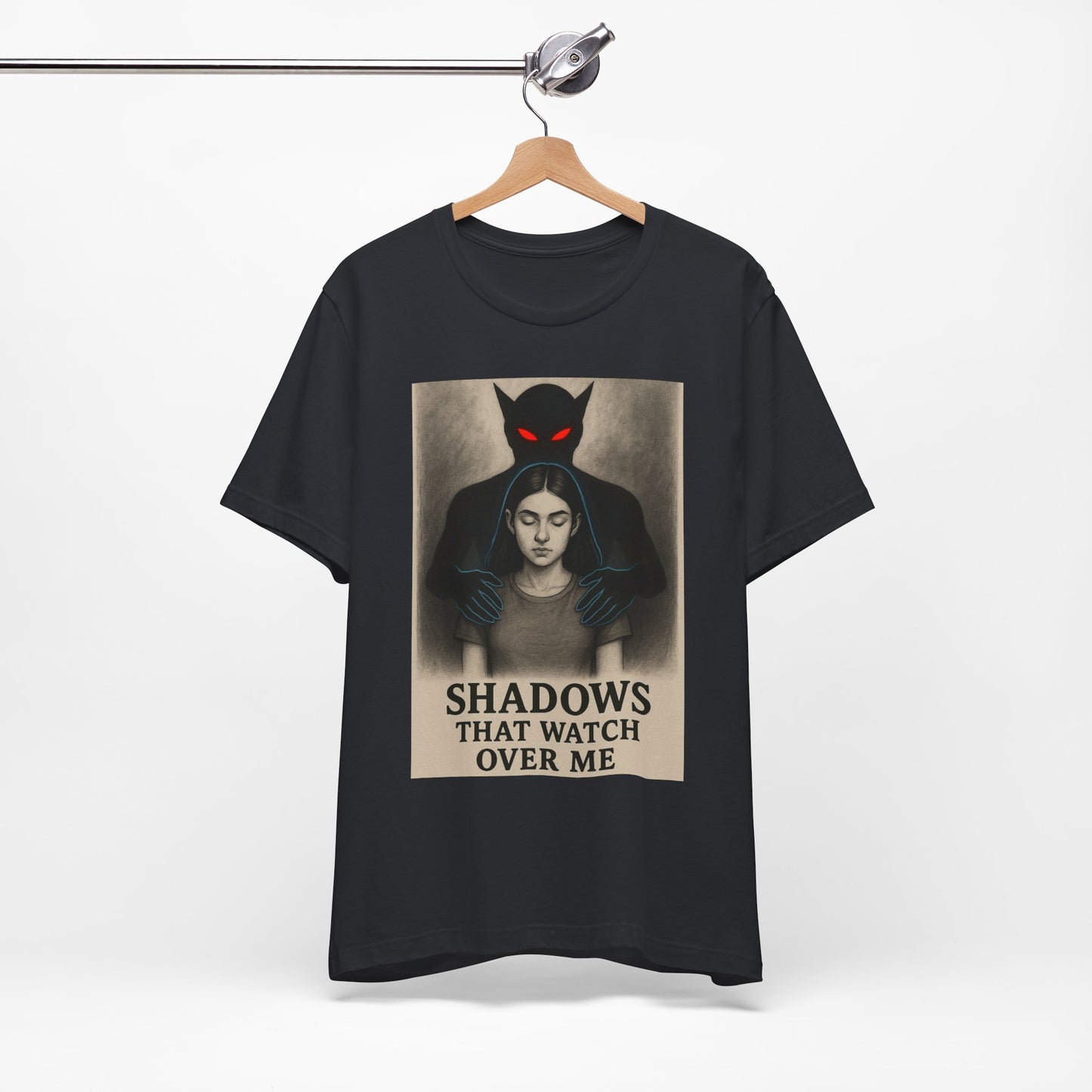 Dark Fantasy Unisex Tee - Shadows That Watch, Protector Shirt, Gothic T-Shirt, Statement Tee, Edgy Wear