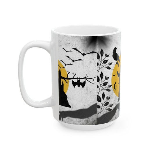 Spooky Vibes Ceramic Mug - Perfect for Halloween, Coffee Lovers, Haunted House Decor, Gift for Friends, Fall Beverages