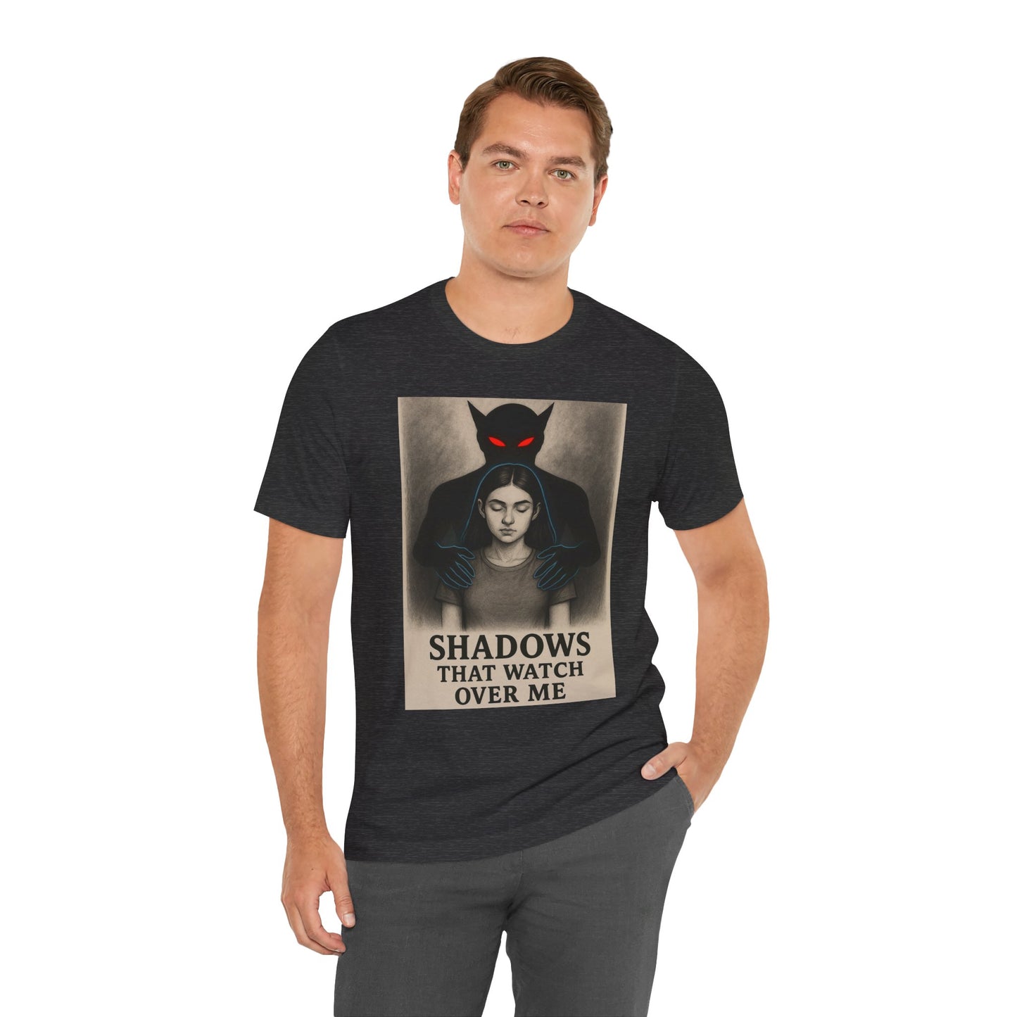 Dark Fantasy Unisex Tee - Shadows That Watch, Protector Shirt, Gothic T-Shirt, Statement Tee, Edgy Wear