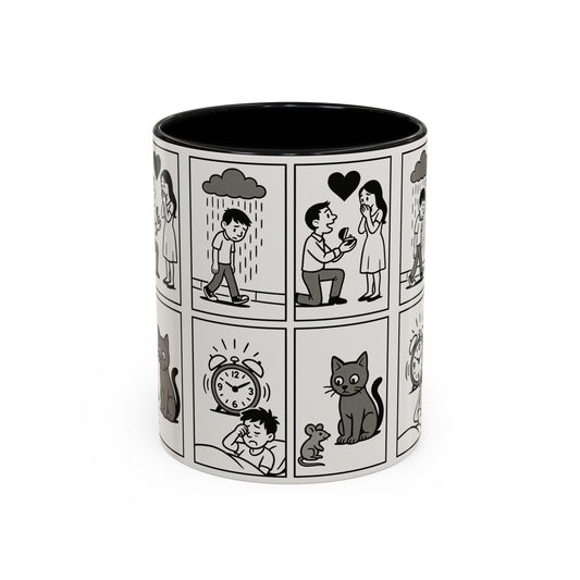Whimsical Comic Coffee Mug | Funny Gift for Cat Lovers, Unique Kitchen Decor, Perfect for Birthdays or Anniversaries, 11oz & 15oz